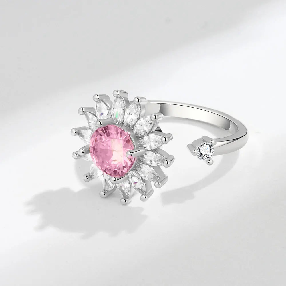 PINK FLOWER ELUNNA RING (SILVER)
